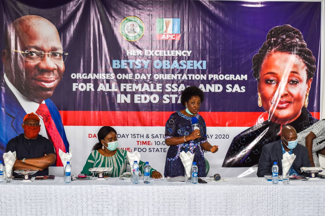 Edo First Lady admonishes over 200 female SSAs, SAs on call to service as Obaseki appoints over 400 women