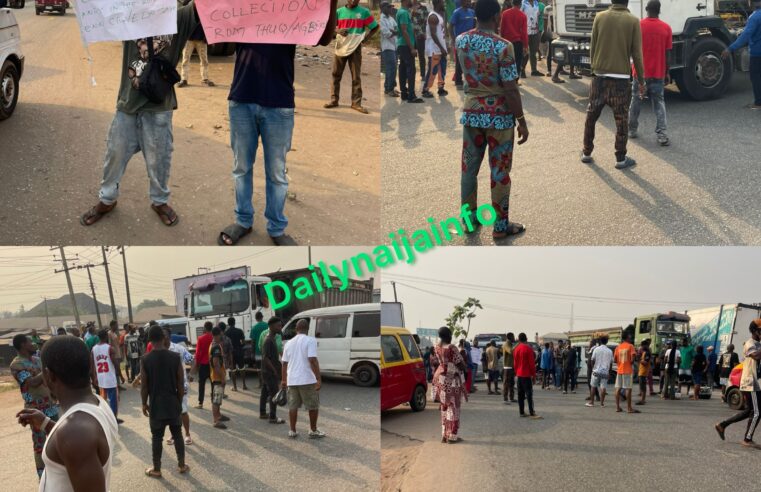 Edo transporters protest as Okpebholo’s thugs attacks them.